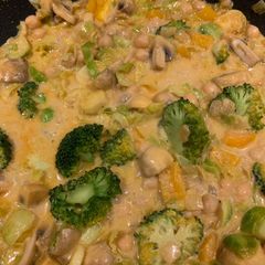 A picture of Creamy leftover veggie curry.