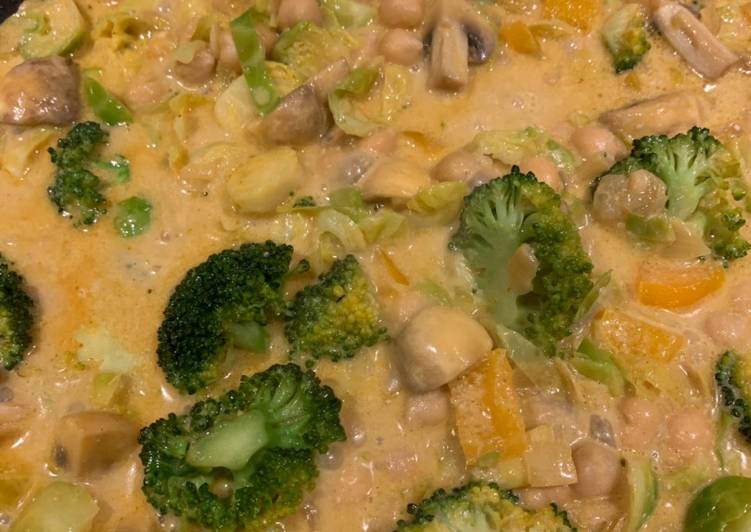 Steps to Make Perfect Creamy leftover veggie curry