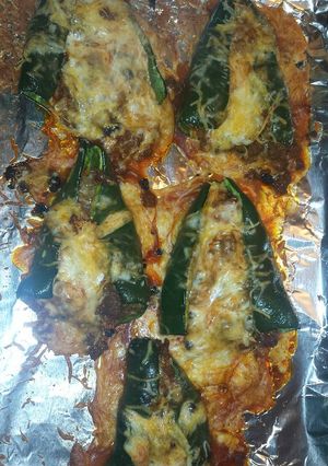 A picture of Chorizo Stuffed Poblano Peppers.