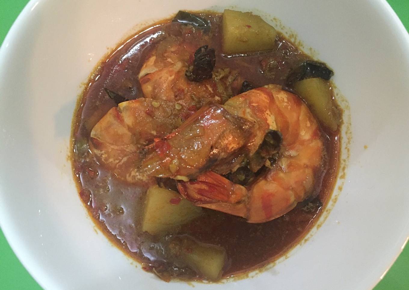 Homemade Tiger Prawn curry (lunch)