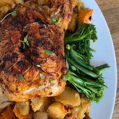 A picture of One pot harissa chicken.