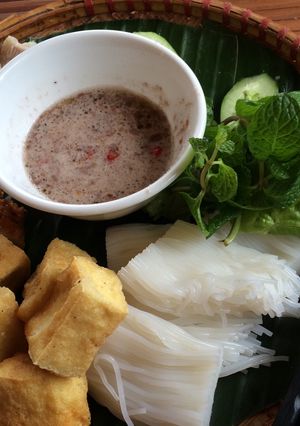 Hình của món Bún đậu mắm nêm.