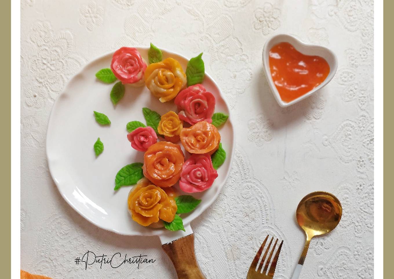 Siomay ayam udang bentuk bunga mawar - resep kuliner nusantara