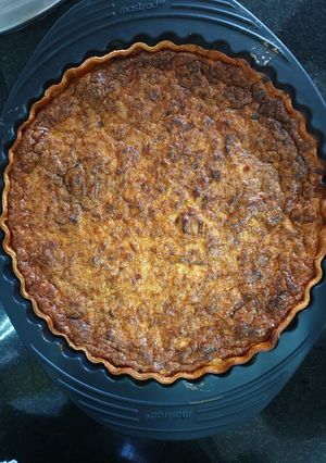 Una foto de Quiche de puerros y bacon