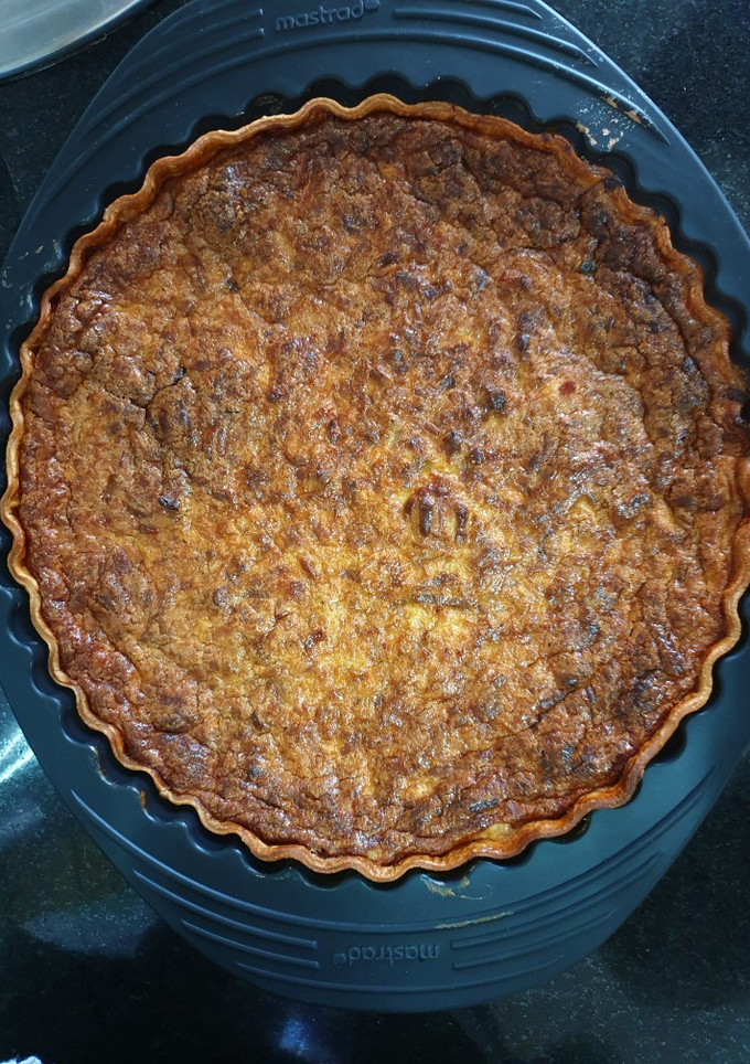 Una foto de Quiche de puerros y bacon