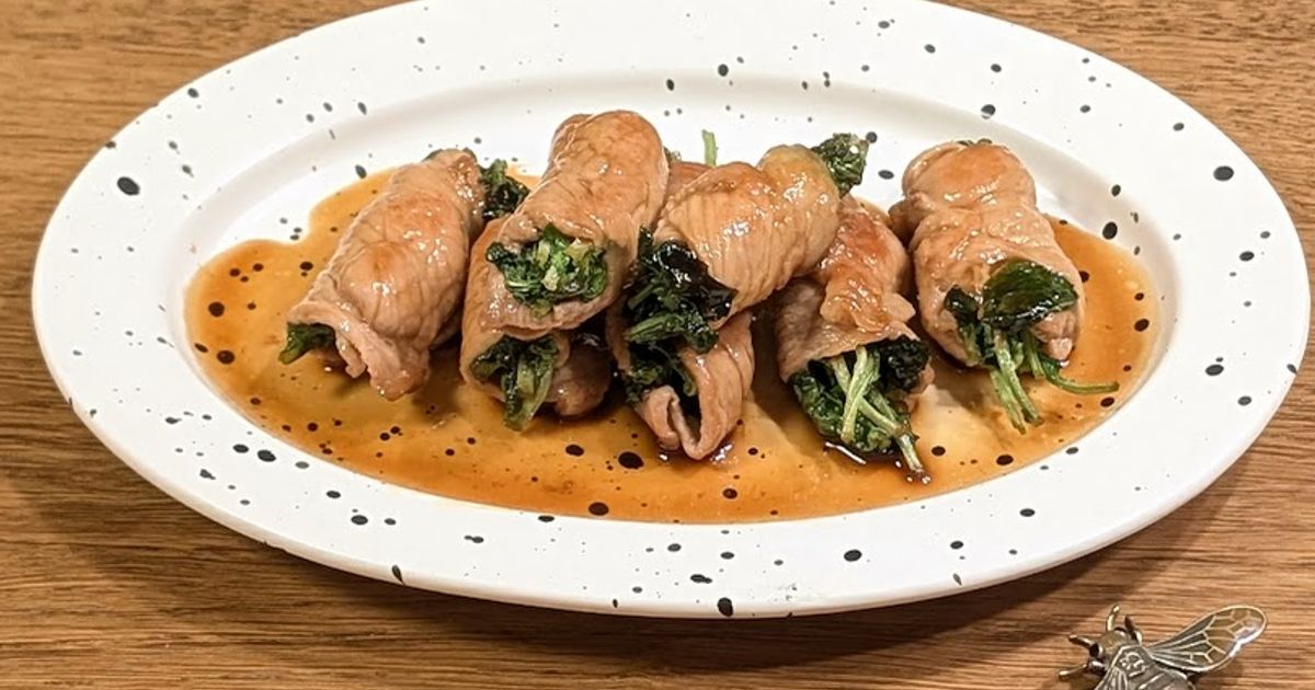 Rocket Wrapped In Meat With Teriyaki Sauce ★ Recipe by liarra - Cookpad