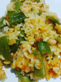 Una foto de Arroz con judías y gambas