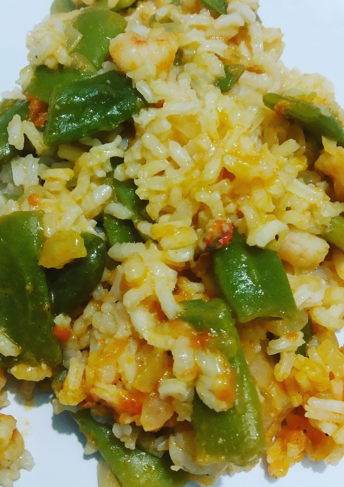Una foto de Arroz con judías y gambas
