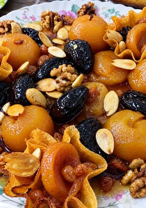 صورة لوصفة طاجين الحلو البرقوق🫐🍯