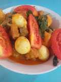 Rica-rica Hatehut(Hati Ampela Telor Puyuh Tahu Tempe)