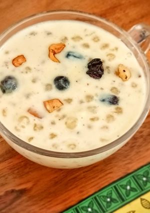 A picture of Sabudana Kheer / Javvarisi Payasam.