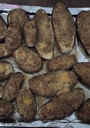 Una foto de Berenjenas rellenas (albergínies farcides)