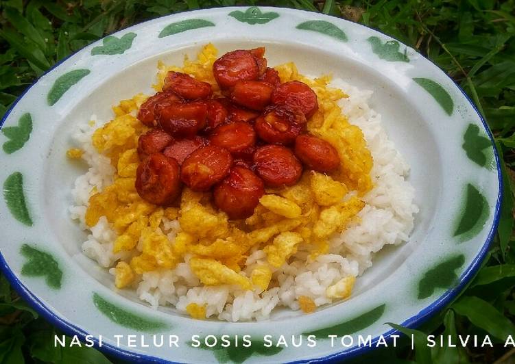 Nasi Telur Sosis Saus Tomat