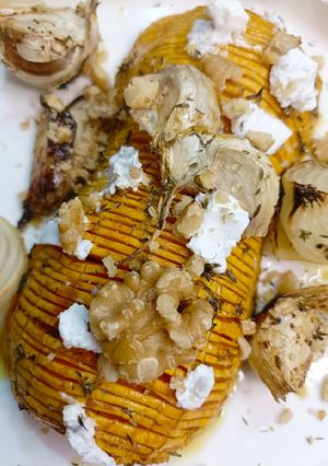 Une photo de 🌱Butternut façon Hasselback