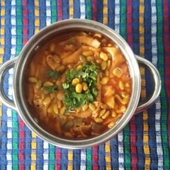 Broad Beans Dana Dhokli nu Shaak A picture of Broad Beans Dana Dhokli nu Shaak.