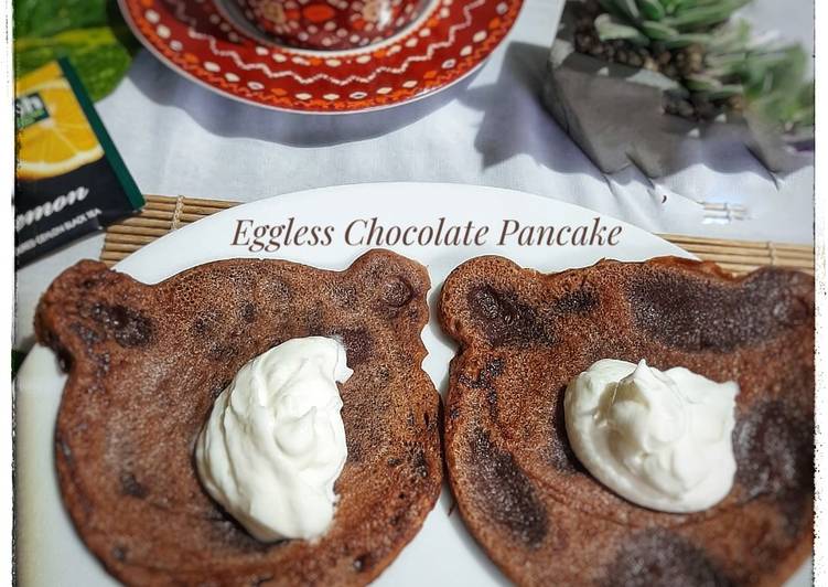Resep Eggless Chocolate Pancake, Lezat Sekali