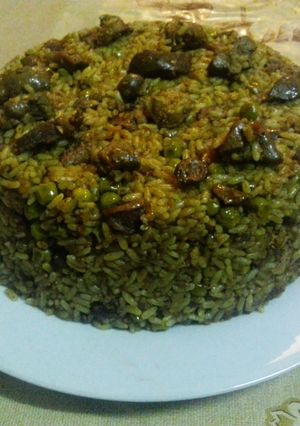 صورة لوصفة طريقة عمل رز بالكبد والقوانص والبسله