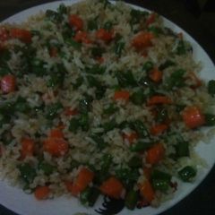 A picture of Carrot and French beans fried rice.#my rice contest.
