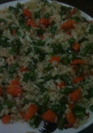 A picture of Carrot and French beans fried rice.#my rice contest.