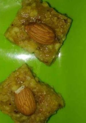 A picture of Orange Coconut Khoya Burfi.