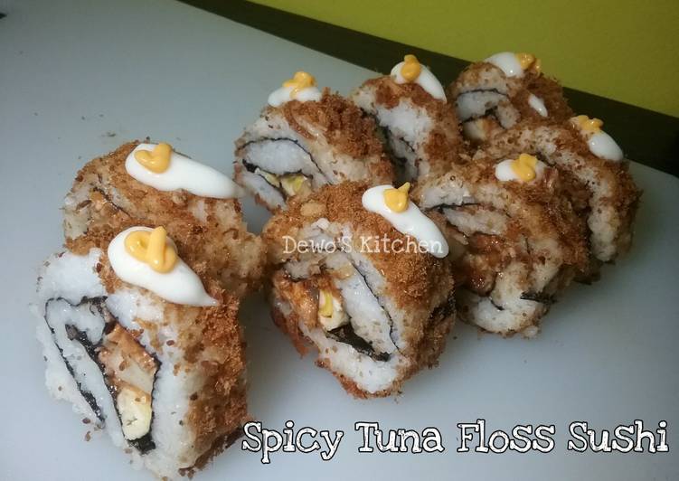 Spicy Tuna Floss Roll Sushi