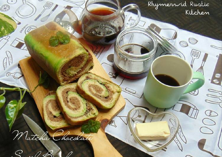 Bagaimana Menyiapkan Matcha Chocolate Swirl Bread with Tangzhong yang Enak