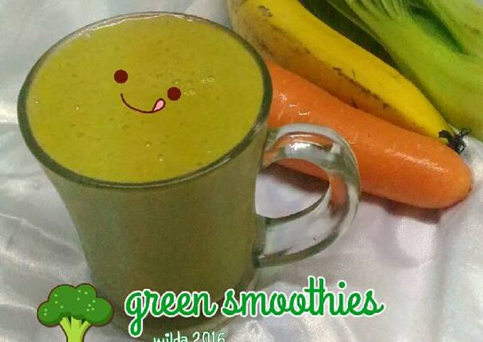 Resep Green Smoothie (raw veggie)🍌🌿 yang Lezat Sekali