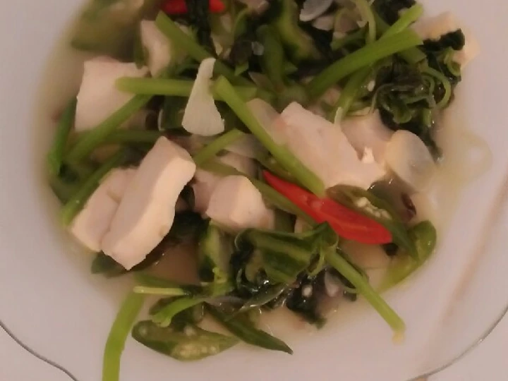 Cara Mudah Membikin Resep Tumis tahu_bayem_gambas yang Bisa Manjain Lidah Anti Ribet, Bikin Ngiler