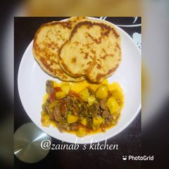 A picture of Bazlama flat bread.