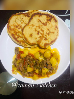 A picture of Bazlama flat bread.