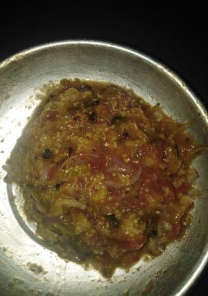 A picture of Baingan bharta.