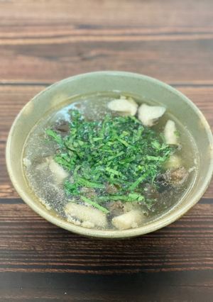Hình của món Canh Nấm Đùi Gà Nấu Thịt Bằm.