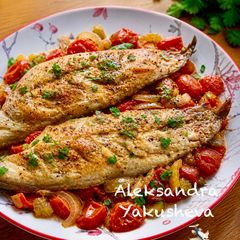 A picture of Mackerel Fillet on a Fragrant Vegetable Pillow.