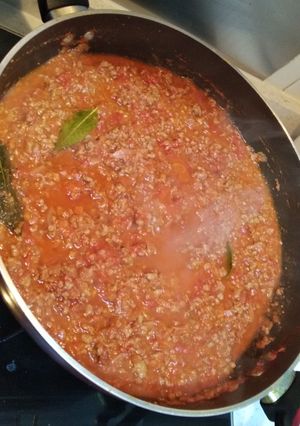 A picture of Spaghetti Bolognese sauce.