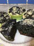 Muffin de frutos rojos (mora) con crumble,