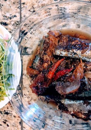 Hình của món Mackerel Pike (Cá Thu Pike) kho nước dừa.