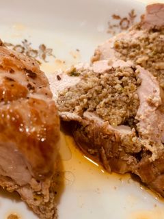 O poză a rețetei Mușchiulet de porc umplut cu ciuperci !.