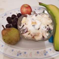 Mixed fruit with yoghurt A picture of Mixed fruit with yoghurt.