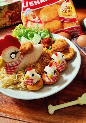 Foto resep Nasi uduk lalapan nugget