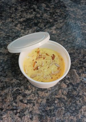 A picture of Kesar-Badam Shrikhand.