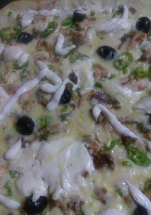صورة لوصفة بيتزا بصلصه الجبن 🍕🍕