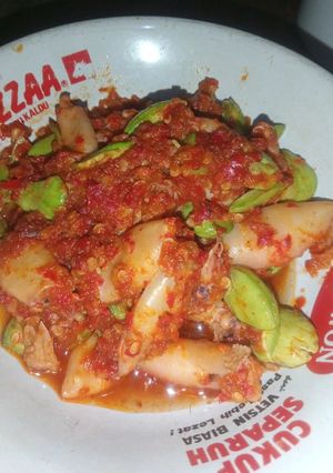 Foto resep Sambal cumi asin pete