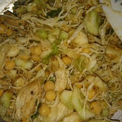 A picture of Salad Chana with vegi and fruit.