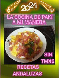 Una foto de Crema de zanahoria y langostinos a mi manera