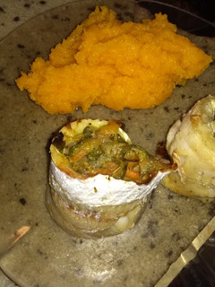 Una foto de Fbrocheta de filet de merluza relleno de verduras versión light