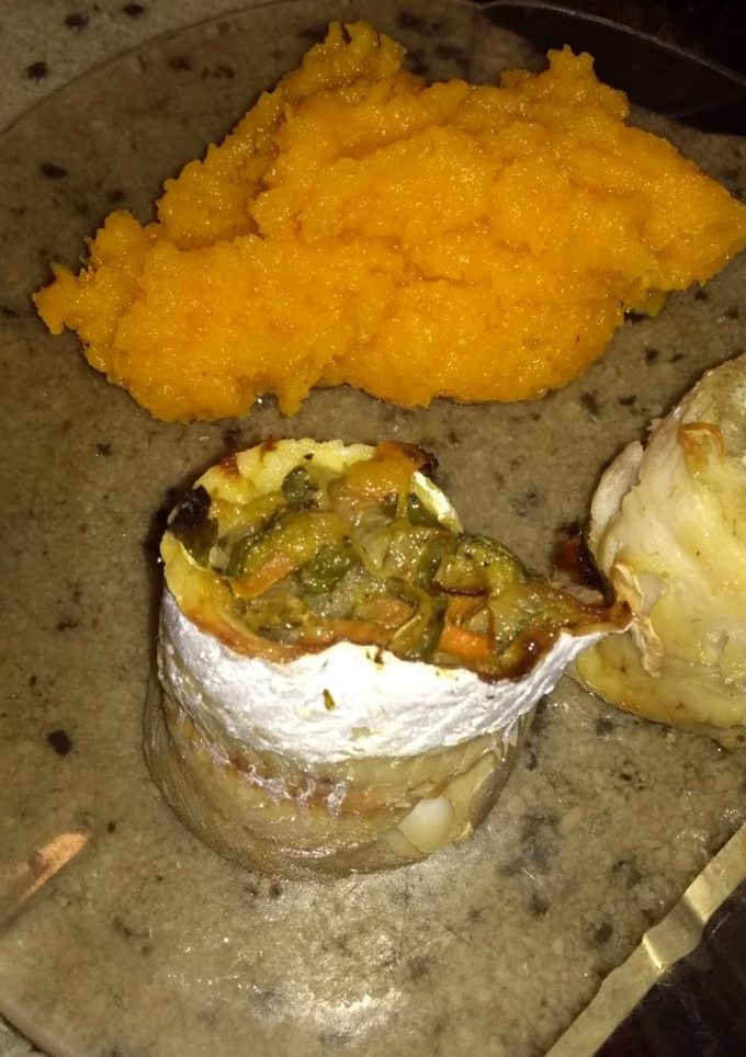 Una foto de Fbrocheta de filet de merluza relleno de verduras versión light