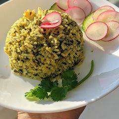 A picture of Spinach rice.