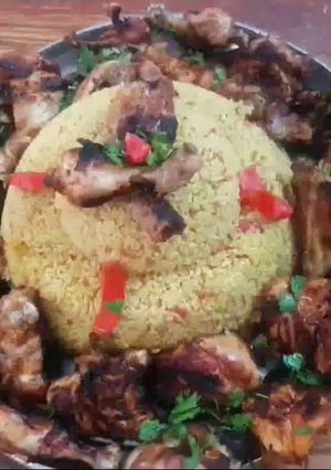 صورة لوصفة فراخ مشويه على الفحم بتدبيله جميله وسهلة مع الرز