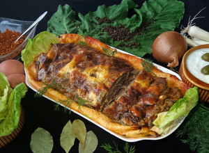 Báránybelsőségek hálóban sütve recept fotója