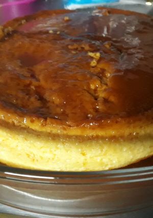 Una foto de Flan casero en olla